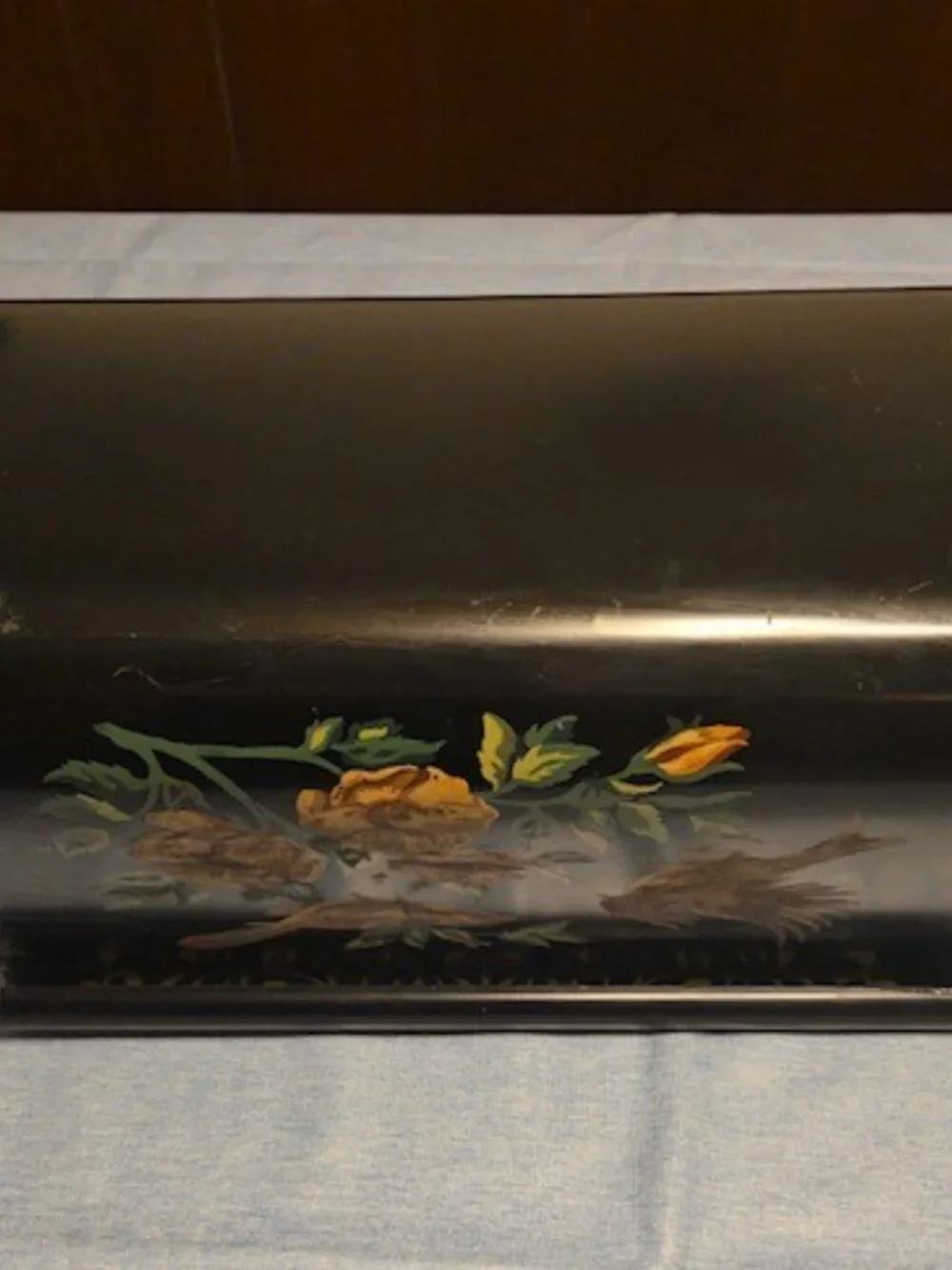 Toler Ware Metal Hand Painted Magazine Rack - Primitive